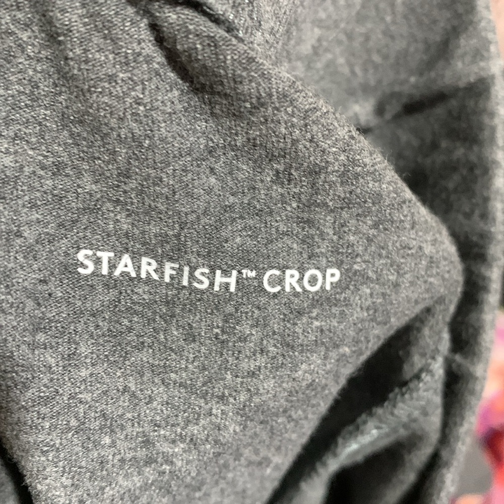 Lands' End Capris Stretch Pants Gray 2X Starfish Crop Straight Cotton Spandex - Picture 13 of 16